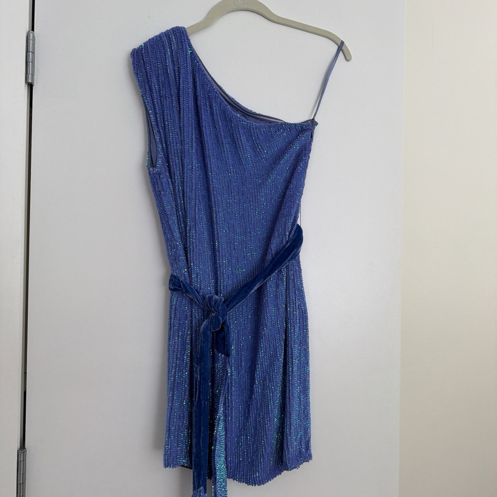 Retrofete Ella Sequin Mini Dress - Teal Rainbow - Picture 4 of 6